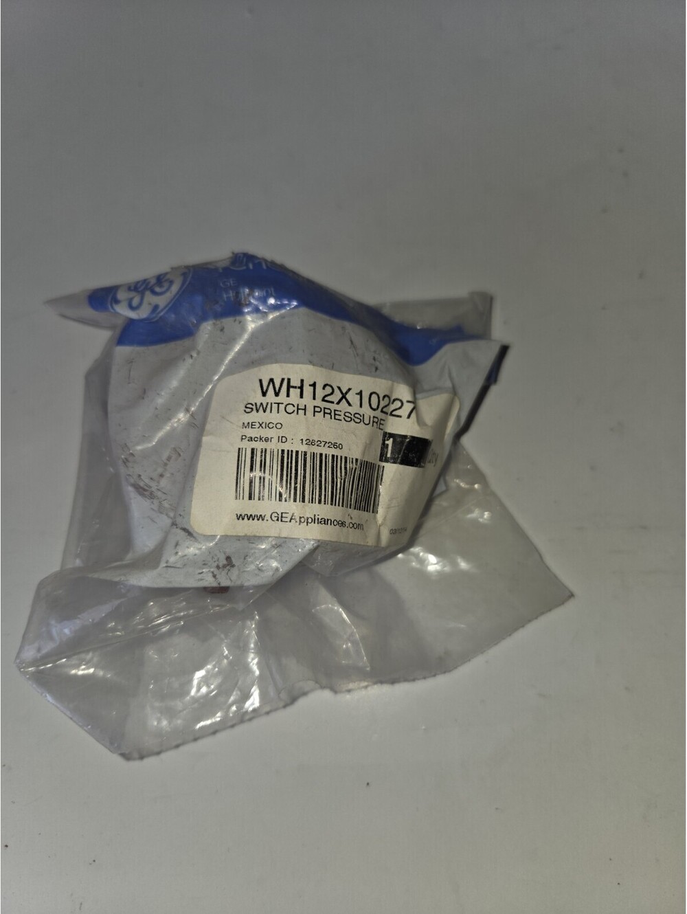 GE Washer Water Level Pressure Switch Part # WH12X10227 A6